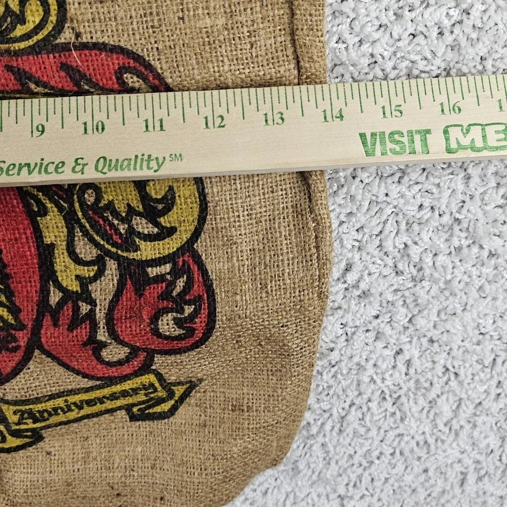 Vtg MN Renaissance Festival 20th Anniversary 1990 Burlap Sack‎ Bag Tote Emblem